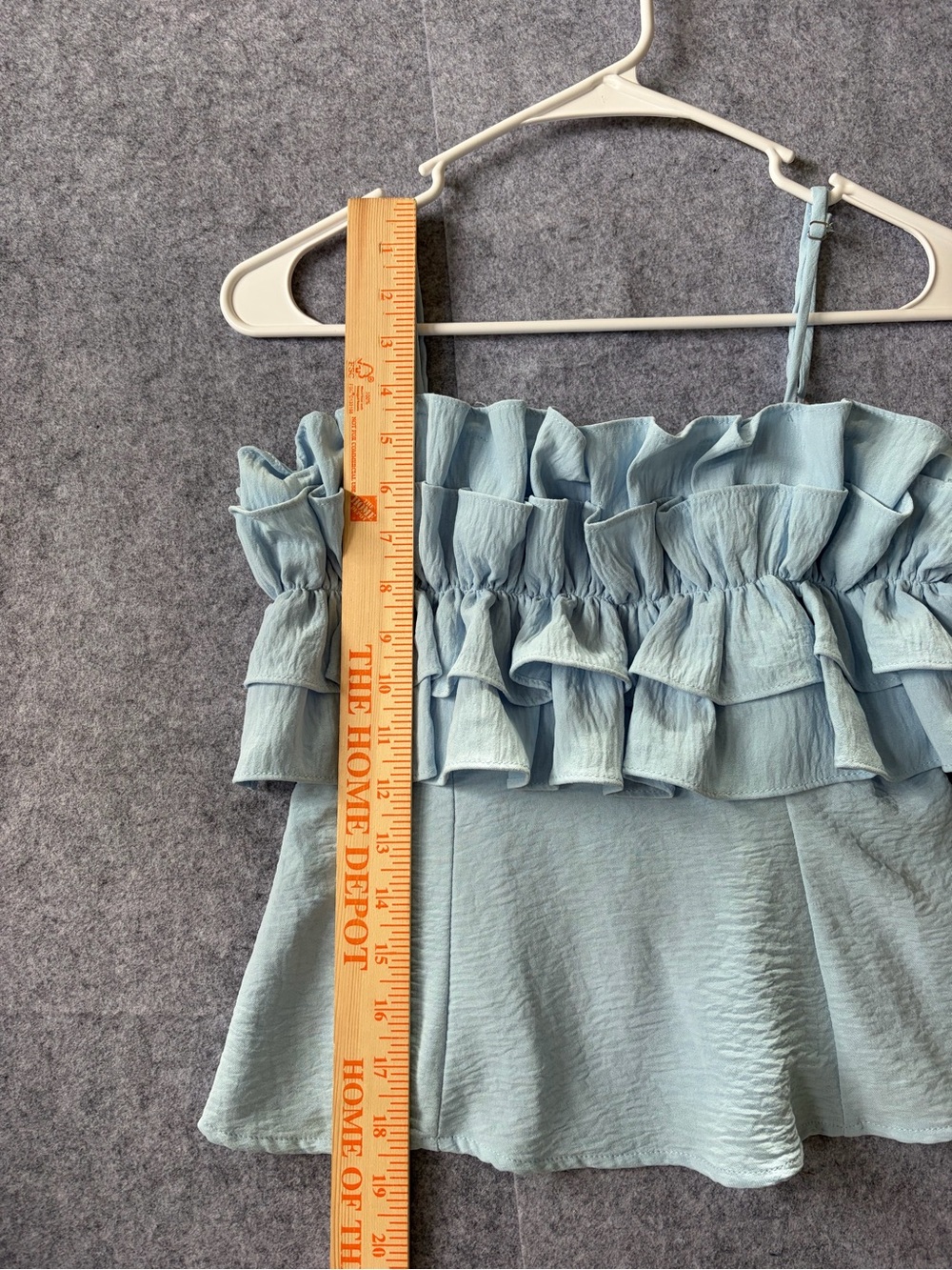 Sienna Sky Cami Top Size S Blue Ruffle with Spaghetti Straps - Picture 4 of 6